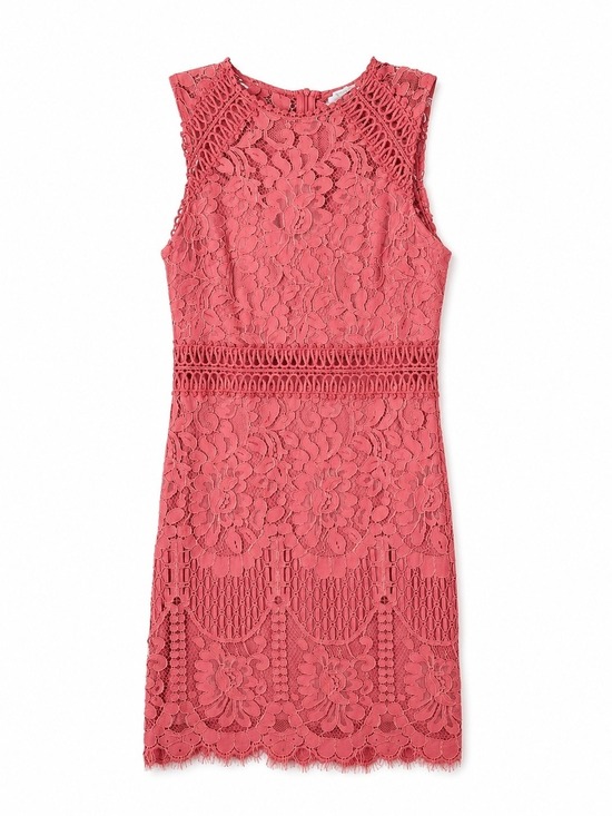 Blashe Dresses & Skirts - Blashe NWT Coral Floral Lace Sheath Dress Medium Sleeveless Crochet Lace Wedding
